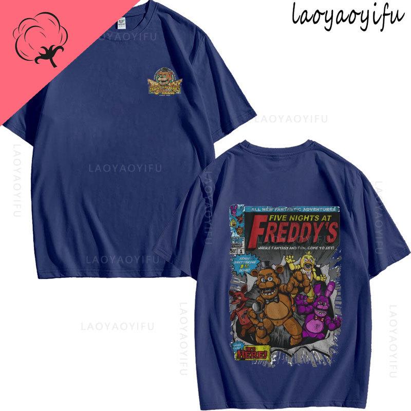 Five Nights At Freddys Theme 100Cotton Printed Fashion Mens Womens Fashion Summer TShirt Shortsleev High Quality Oneck