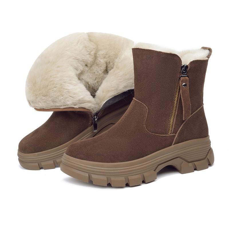 High Quality Winter Women's Suede Cotton Boots Wool Keep Warm Women's Ankle Boots Plush Women Snow Boots Botas Mujer Botas Mujer