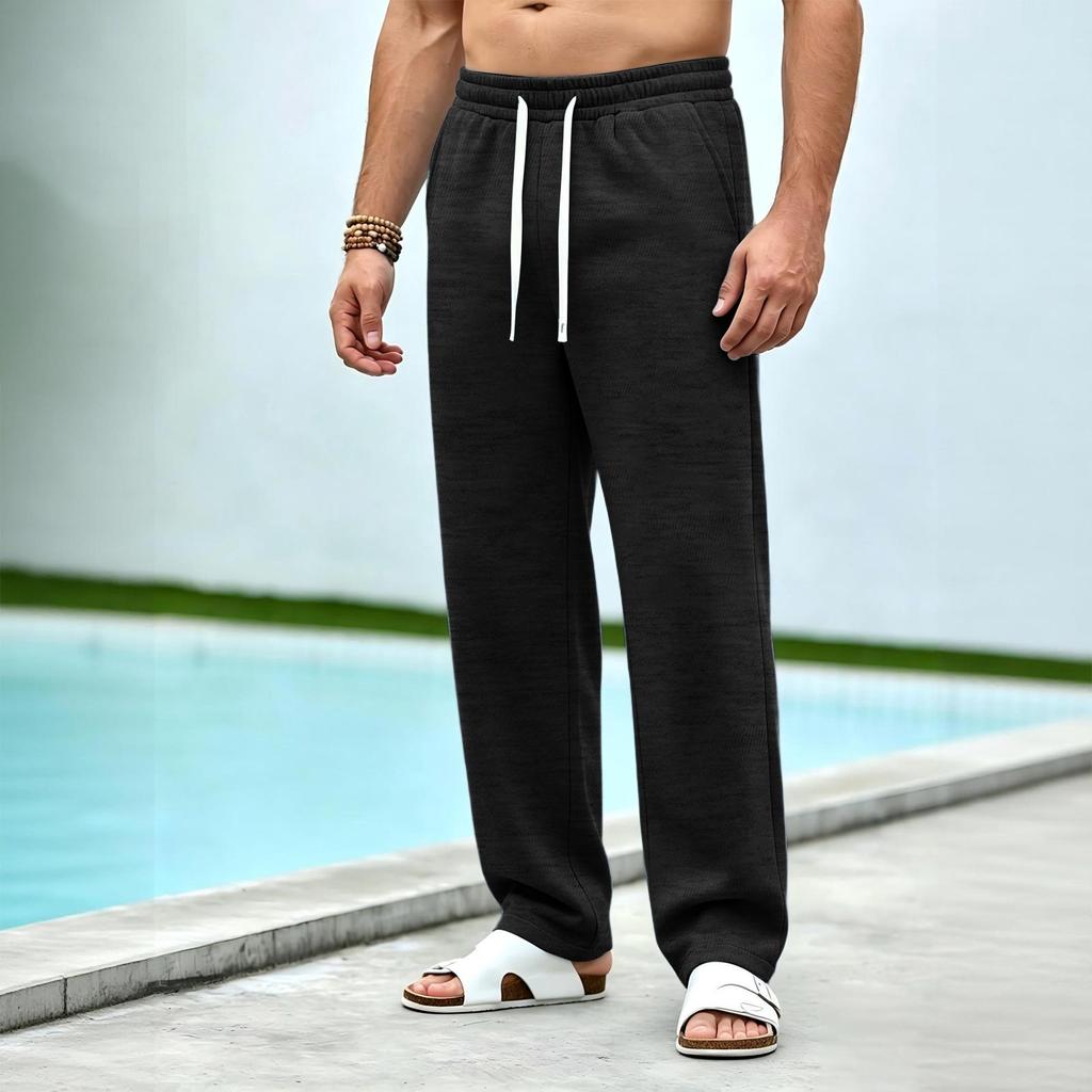 Men's Straight Leg Wide Leg Sweatpants Casual Joggers with Soft Drape for Sports and Lounging