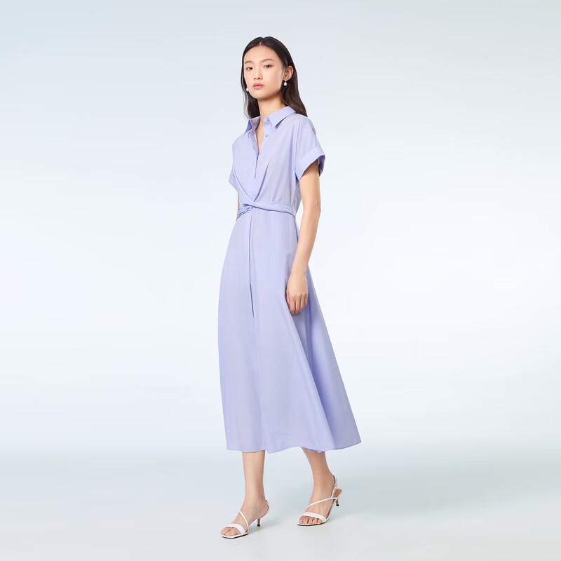 

OVVOVV Women s Silk-Cotton Blend A-Line Short Sleeve Dress XS