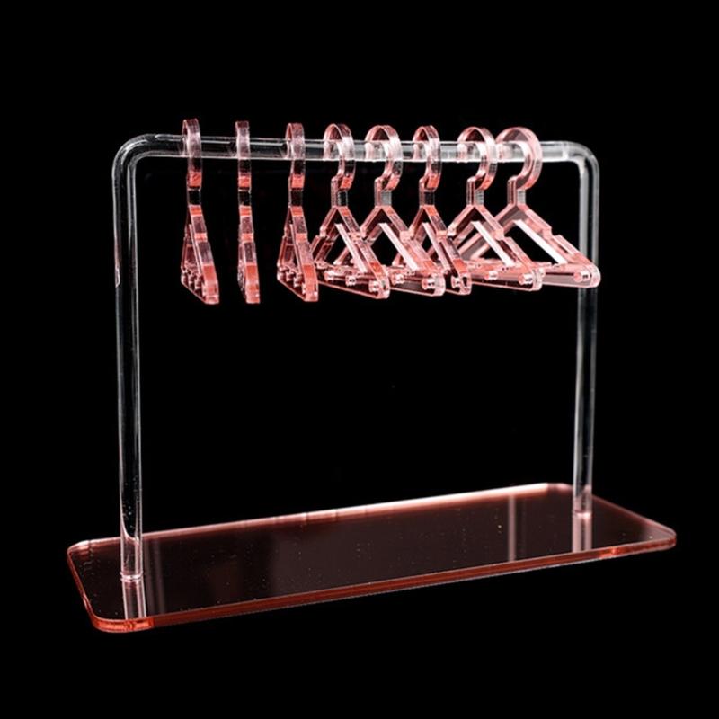 Acrylic Earring Holder Rack With Mini Hangers Jewelry Display Stand Ear Studs Organizer Tabletop Storage For Women Girl