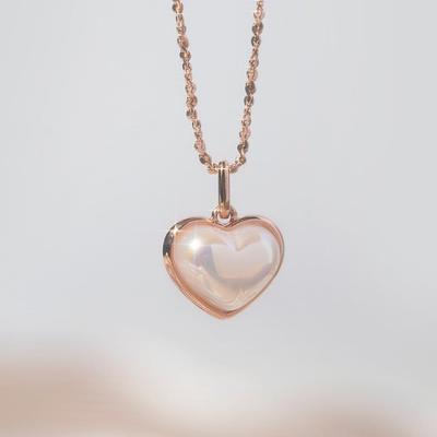 925 Silber Duo Perlen Herz Halskette W