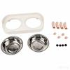 Metal Bowl Pet Double Bowl Multi Color Frame Anti Tip Pet Dish Cat Feeding Bowl Small Medium Dog