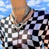 Metal Skull Pendant Necklace Punk Style Choker Necklace Hip Hop Clavicle Chain Necklace Gothic Jewelry for Eboy Men