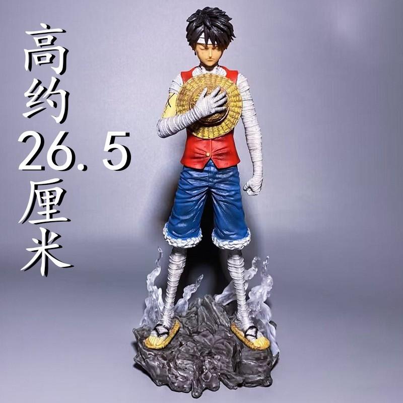 ONE PIECE Bandage Luffy figure with platform Anime One Piece surrounding statue Straw hat Luffy model ornament
