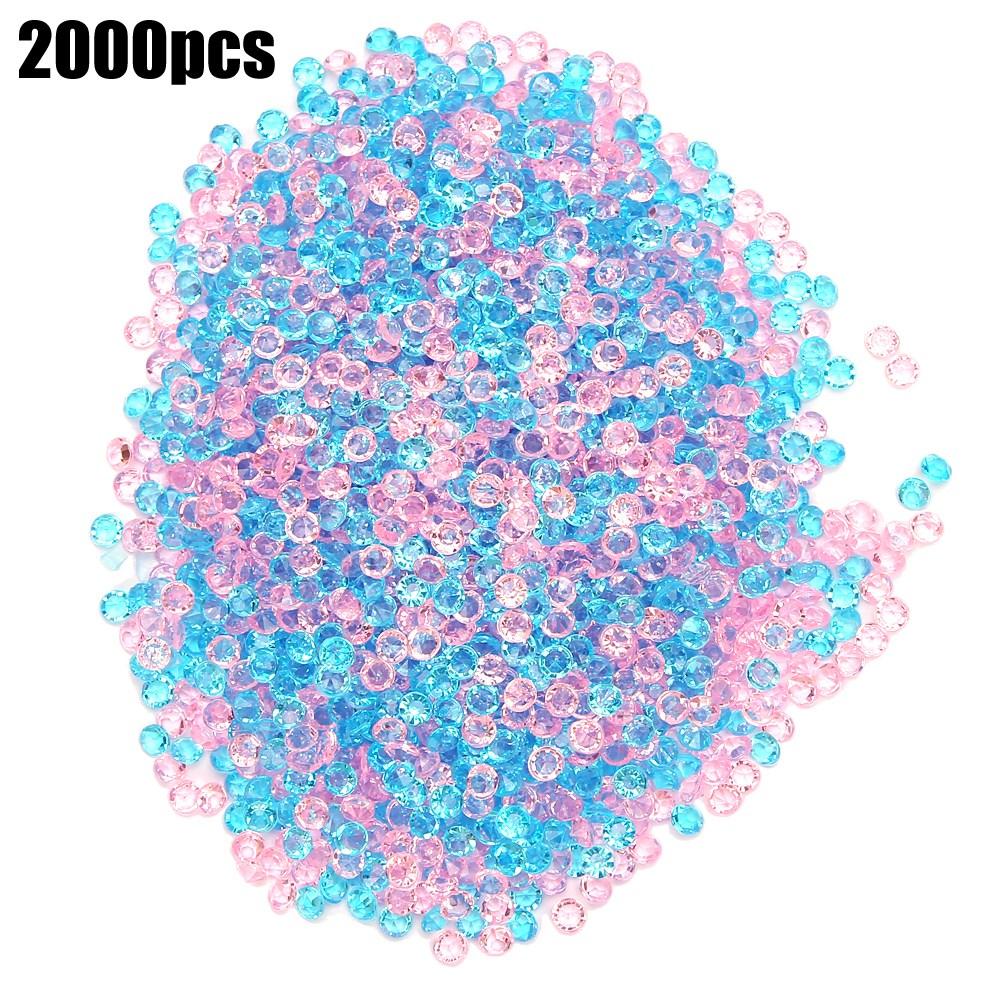 

2000 шт. Акриловые Бриллианты Розовый Голубой Свадьба День Рождения Украшение Стола Бриллиантовое Конфетти