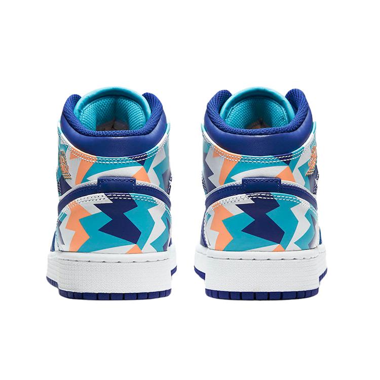 New Jordan 1 Mid GS Geometric Pint 555112-105