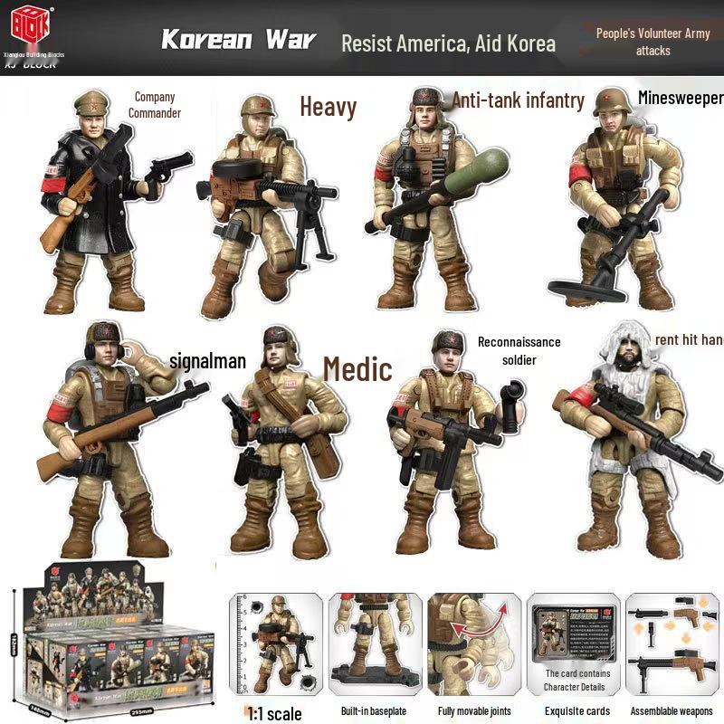 Xiang Jun Military Minifigure Building Blocks Toy - Movable Soldier Model for Boys