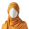 Headscarf Hat with Bright Bead Pleated Design Solid Color Shawl