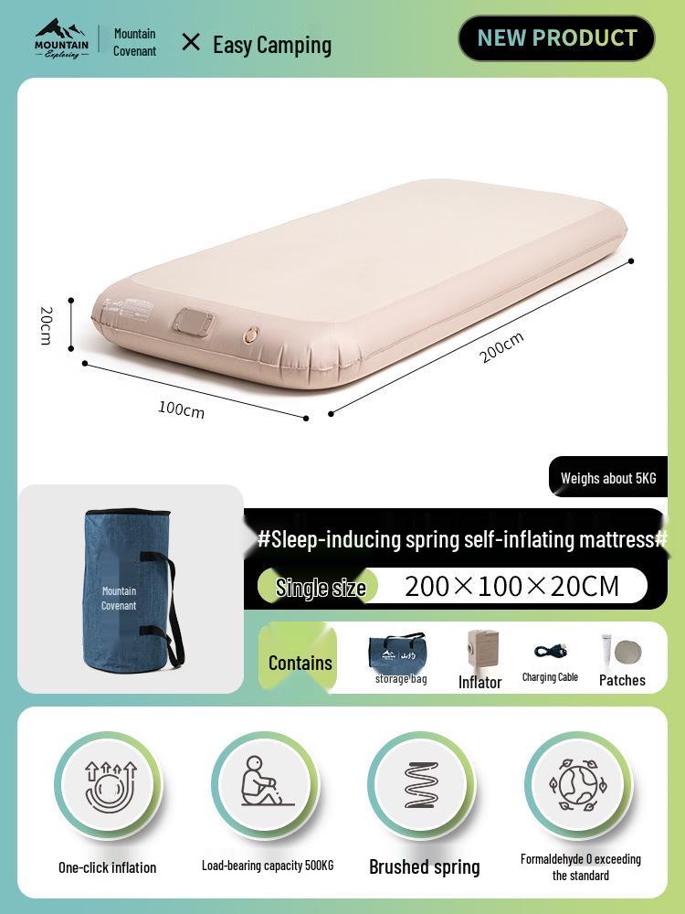 Mountain Inflatable Camping Mattress – Automatic Airbed for Outdoor & Home Use