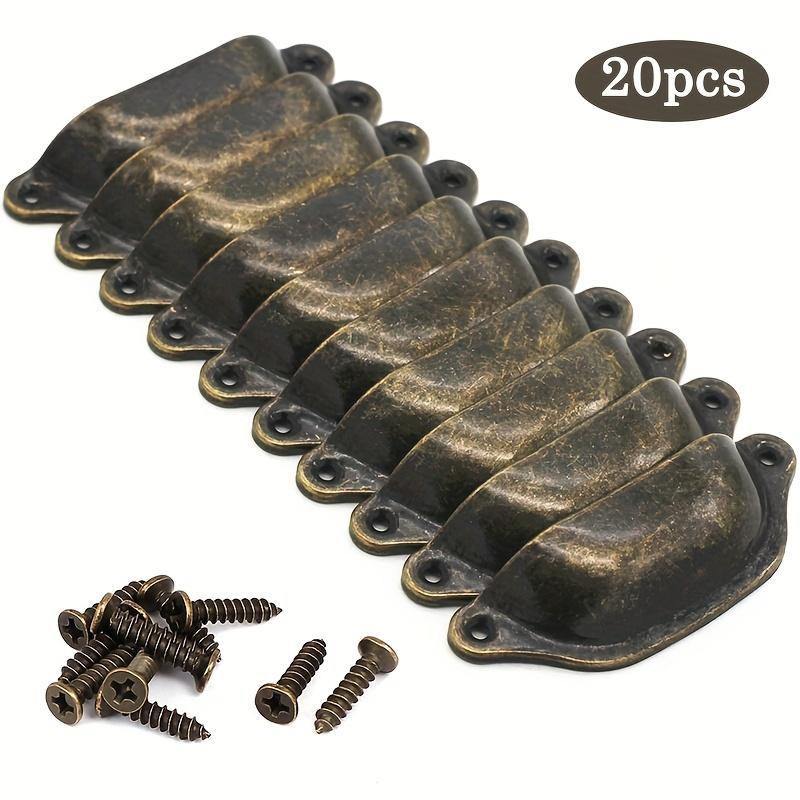 12/20pcs Antique Brass Drawer Knobs, Vintage Cabinet Pulls for Closet, Dresser & Furniture with Screws