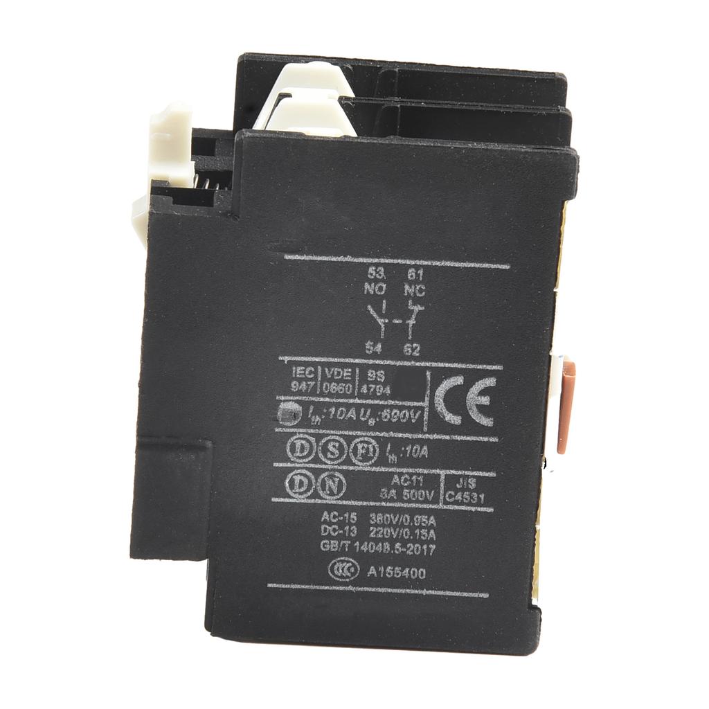 Auxiliary Module F4 11 1NO/1NC for CJX2 AC Contactor 48x30x23mm 10A Rated Current 690V Insulation Flame Resistant Material