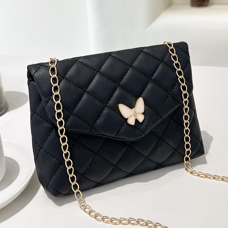 Women's New Embroidered Small Square Bag Butterfly Decoration Casual Shoulder Bag Crossbody Women's Bag