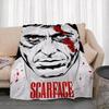 Movie S-Scarface Throw Lightweight 240g Flannel Blanket Soft Skin-friendly for Summer Cooling