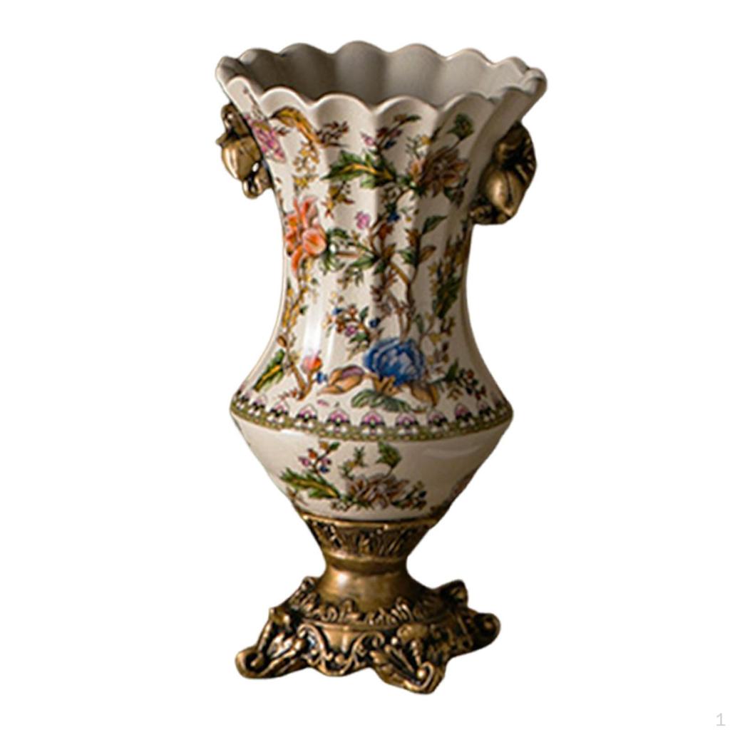 -Flower Vase, Desk Ornament, European Vintage Style, Decorative Table Decoration for