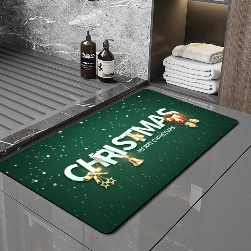 SANFAN Customizable Christmas Multipurpose Floor Mat Doorway Bath Mat Kitchen Mat