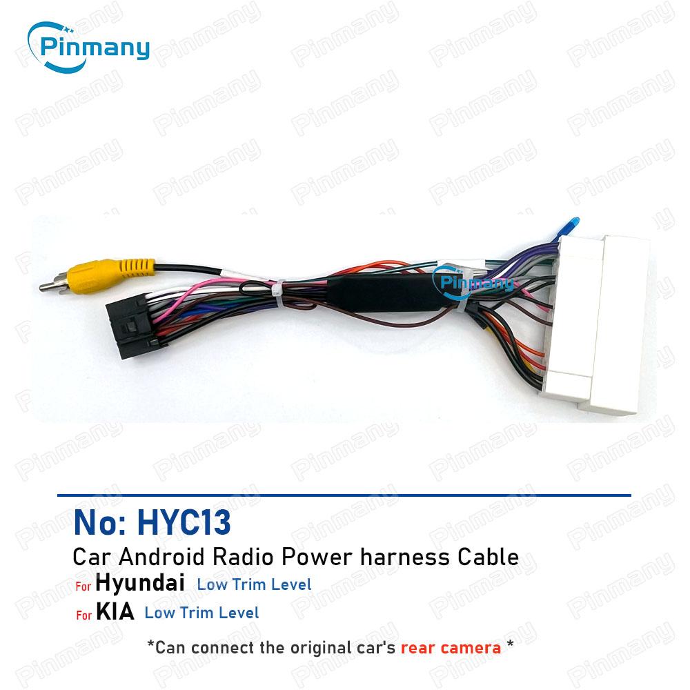 Car Radio Cable Connector Android Head Unit Power Wiring Harness Adapter HYC13 For KIA Hyundai Tucson Creta Radio Accessories 4
