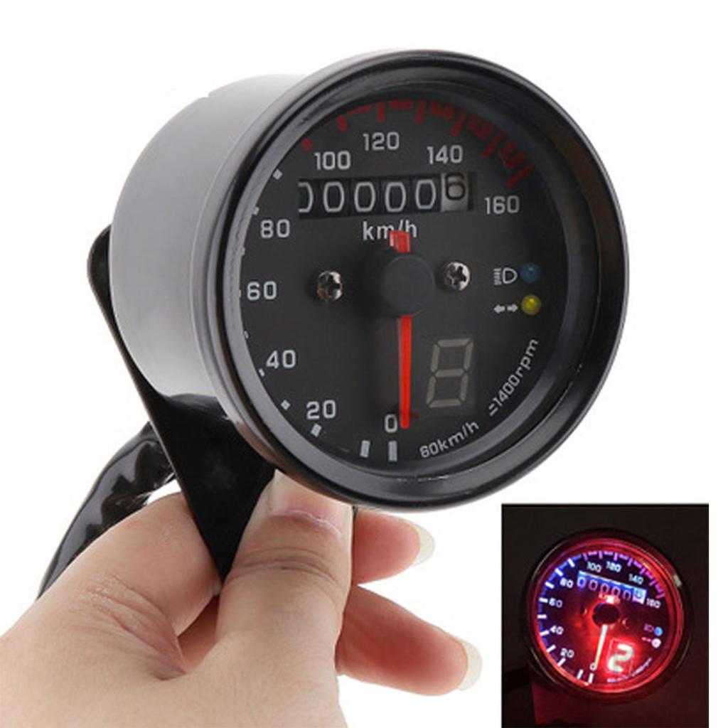 Motorcycle Speedometer With Gear Display LED Backlight Universal 12V Motorbike Odometer