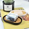 Nature Bamboo Soap Dish Holder Storage Box Container Bathroom Plate with Lid