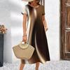 Abiti con Stampa Digitale 3D Donna Estate Manica Corta Scollo O Casual Ampio Vestito