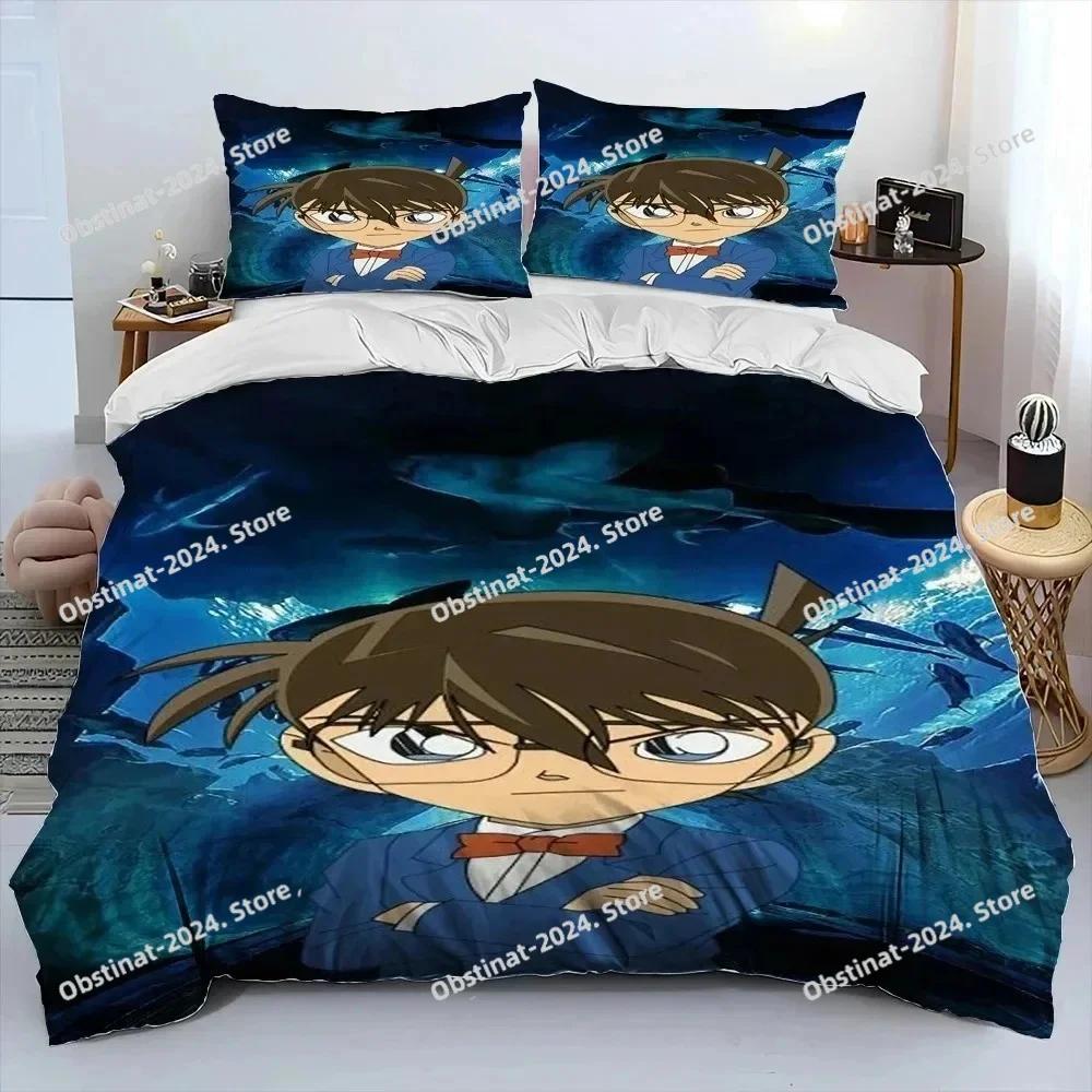 Detective C-Conan Carton Beding Set Printed Bed Linen Set With Pilowcase Bed Soft Duvet Cover Soft Single Double Quen Super King-Sized Dimensionsd