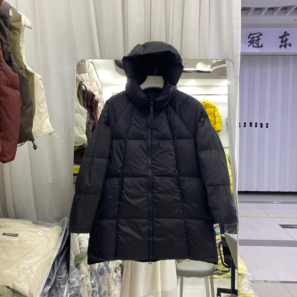 Winter Cloud Puff White Duck Down Hooded Turtle Back Down Jacket Women's Wear Medium and Long Thickened Casual Jacket Tide