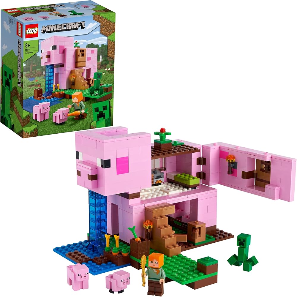 LEGO Minecraft Pig House 21170 Building Blocks Toy for Kids Ages 8 and Up