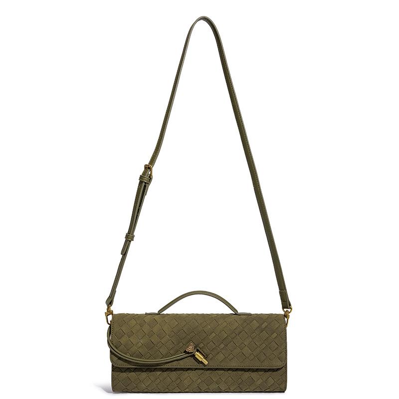 Hot Selling and Popular European and American Retro Fashion Frosted Pure Handmade Woven Handbag, Single Shoulder Diagonal Cross Women's Bag