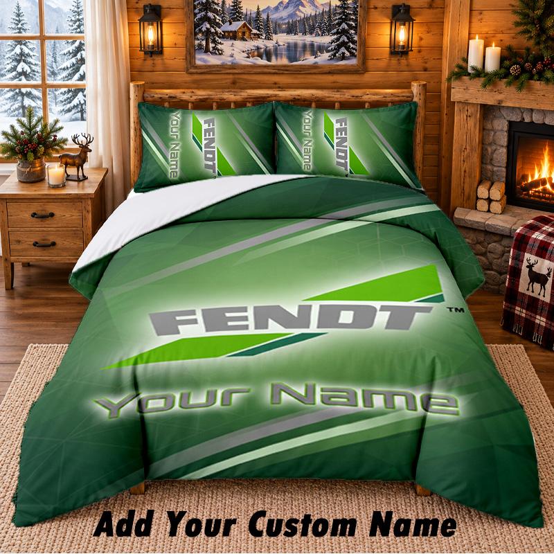 Fendt Pattern Bedding 3Pcs Set Custom Name, Bed Sheet And Pillowcases For Home Bedroom