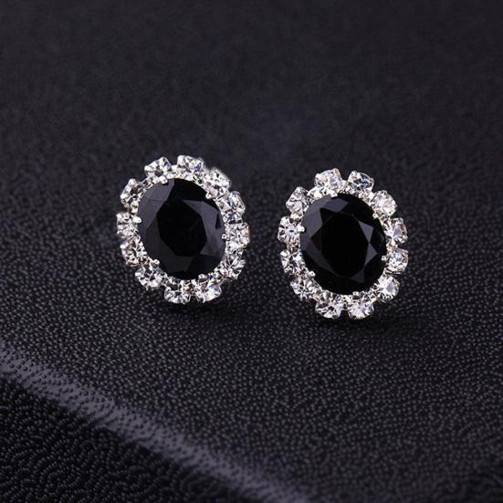 Fashion Women Lady Elegant Rhinestone Flower Ear Stud Earrings Gift Jewelry