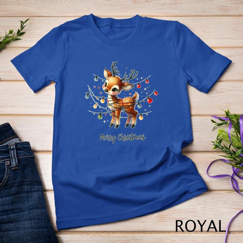Festive Reindeer - Christmas Tree #3 Funny Christmas Shirt Unisex T-shirt 9 S