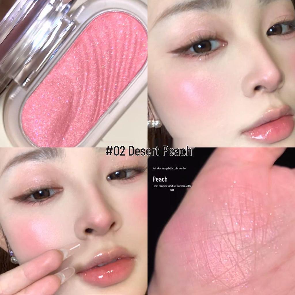 FAICCIA Dual-Use Cheek & Lip Cream: Natural Nude Blush and Pearlescent Highlighter