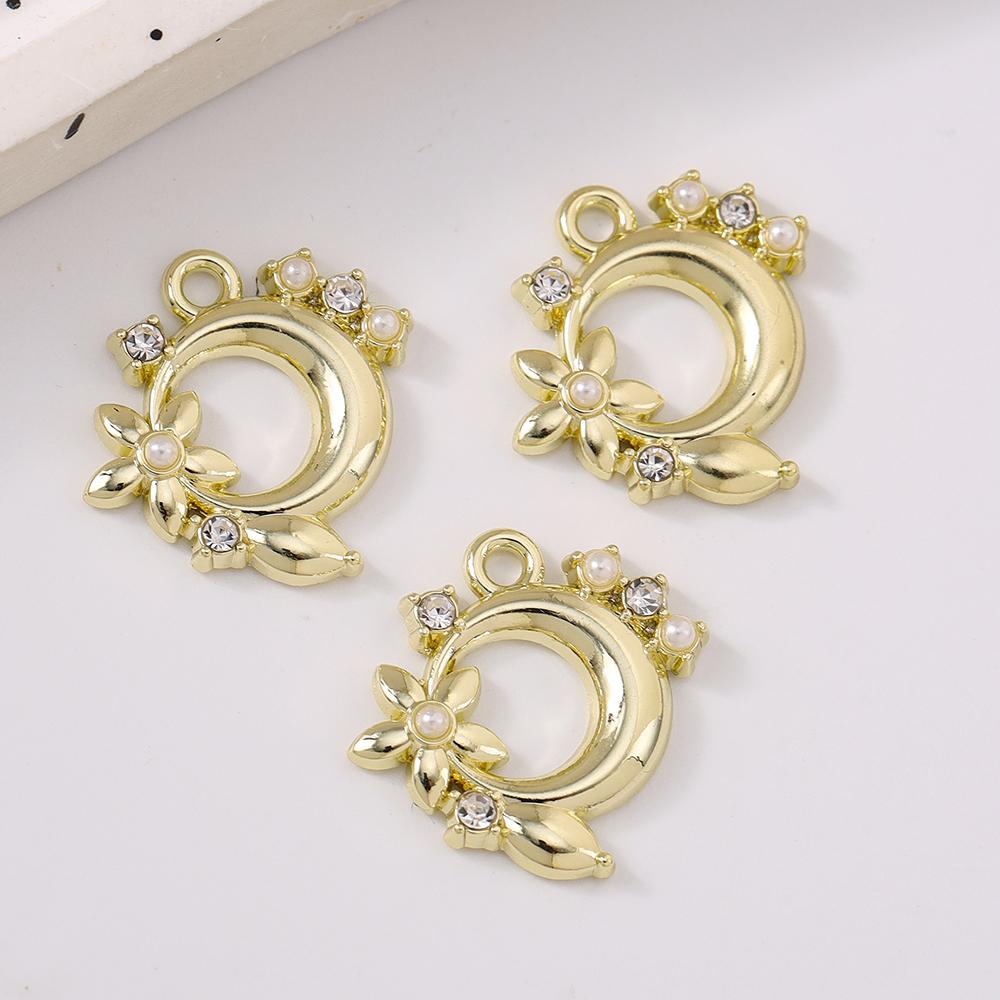 5pcs Alloy Flower Wreath Charms Pendants for Necklace Earrings Bracelet DIY Handmade Jewelry Making Accessories