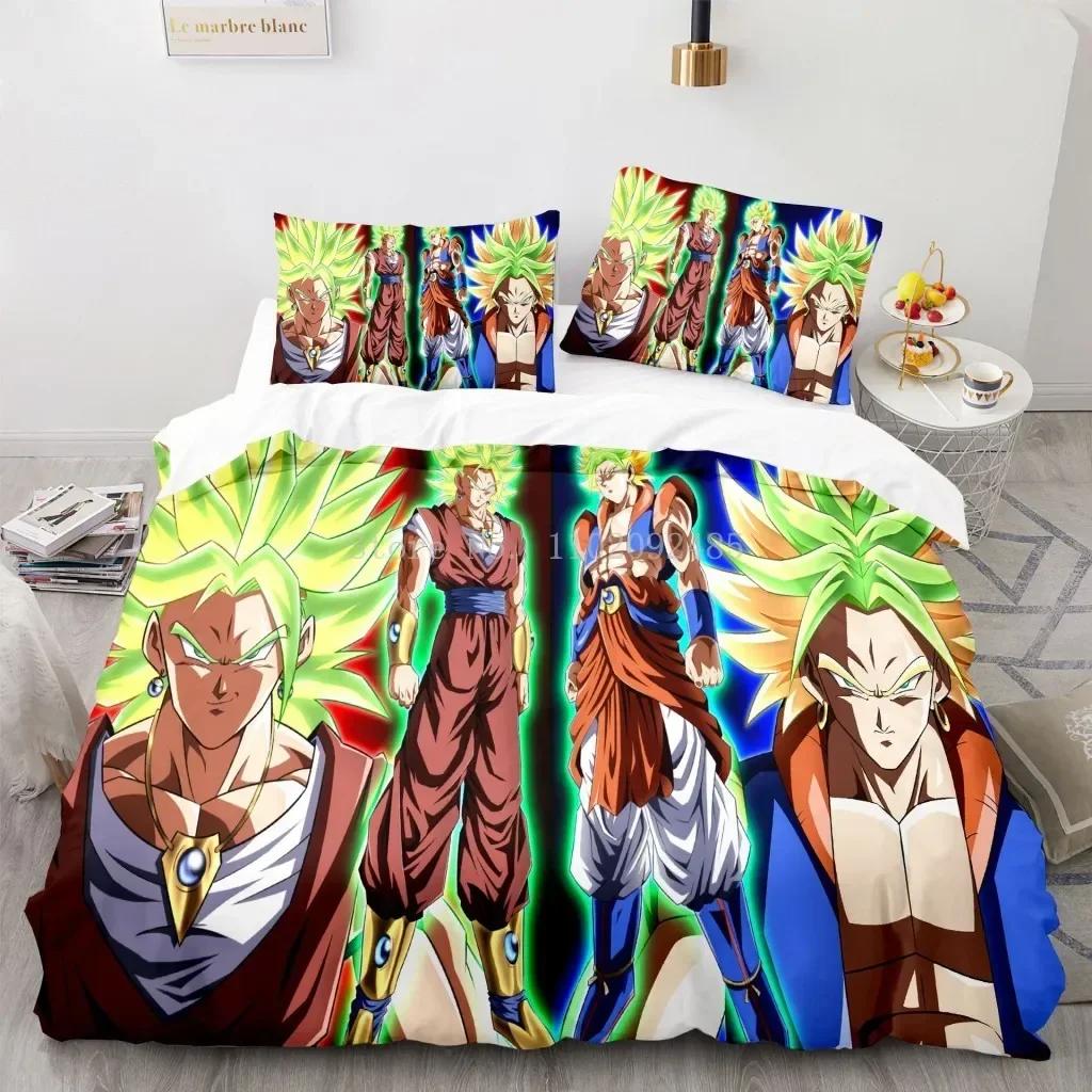 3D Print Dragon Ball Super Saiyan Son Goku Duvet Cover Bedding Set Double Twin Full Queen King Kids Bedclothes Quilt Cover