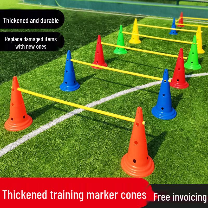 Square Hurdle and Cone Set: Multi-Sport Training Equipment with Marker Poles