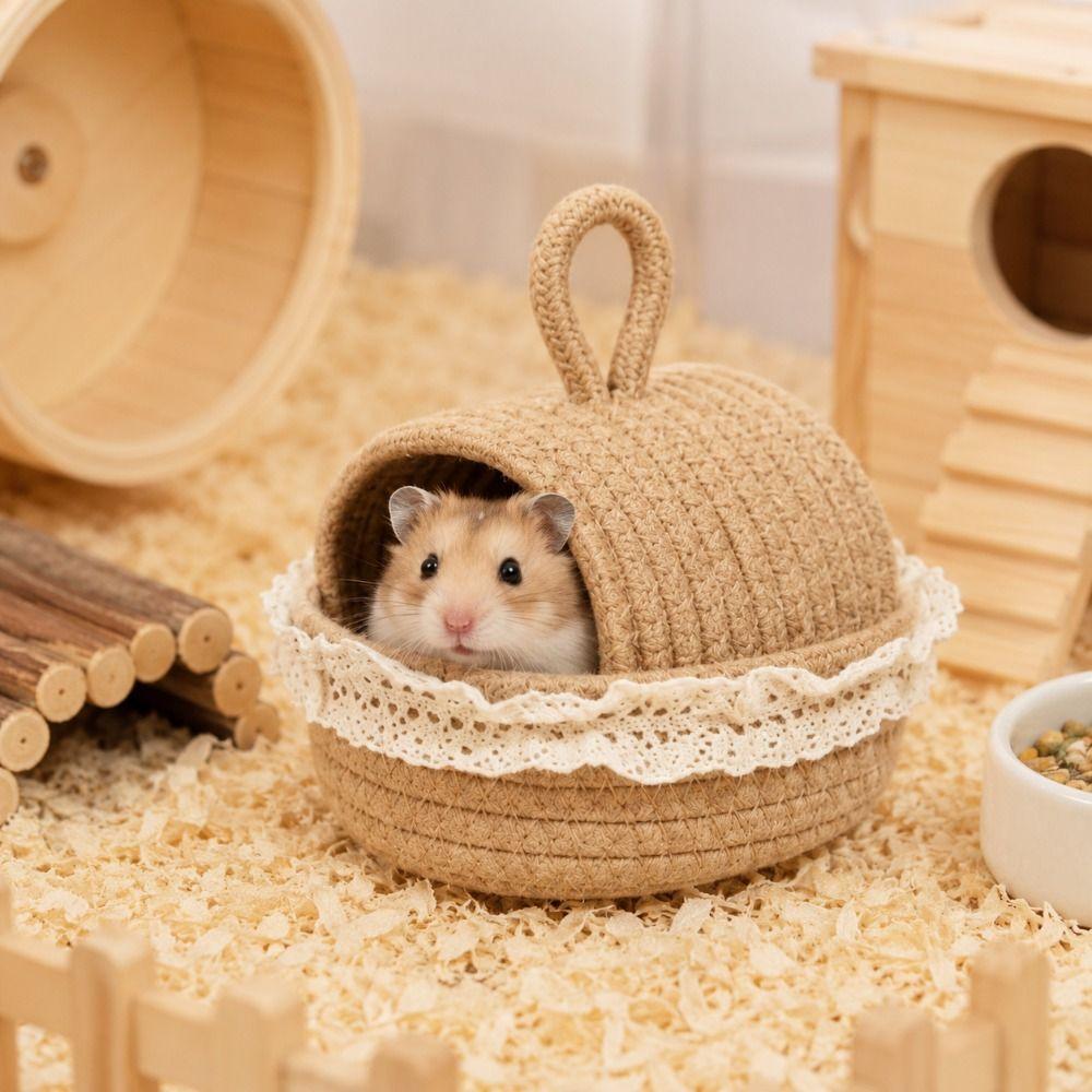 Lace Trim Small Pet Resting Cave Breathable Hamster Cage Resting Place Hamster Tunnel Nest Pet