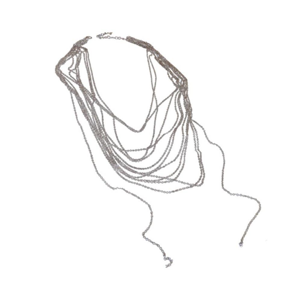 Glitter Multi Layer Necklaces Sparkling Long Sweater Chain Fashion Flash Fringe Necklace  Wedding