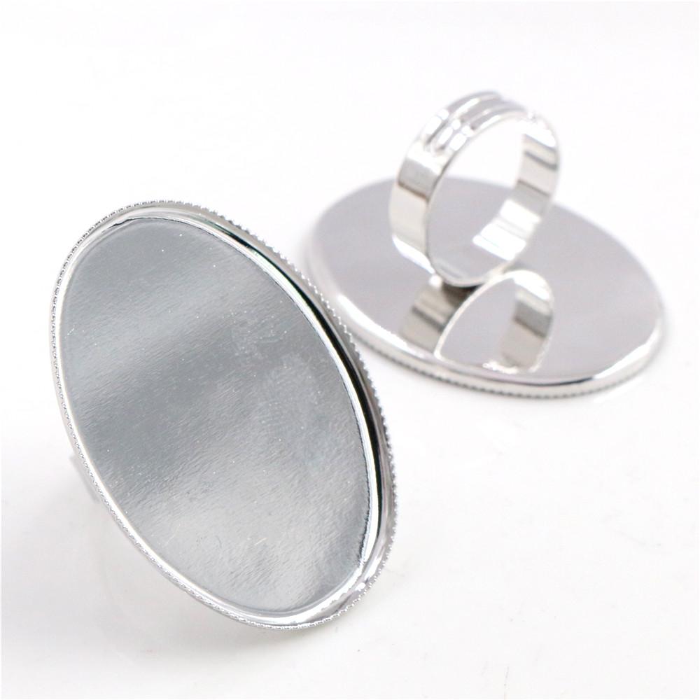30x40mm 13x18mm 18x25mm 8 Colors Plated Brass Oval Adjustable Ring Settings Blank/Base,Fit 30x40mm Glass Cabochons
