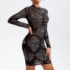 Women's 2024 Summer Mesh Rhinestone Dress - Sexy INS Hotfix Design