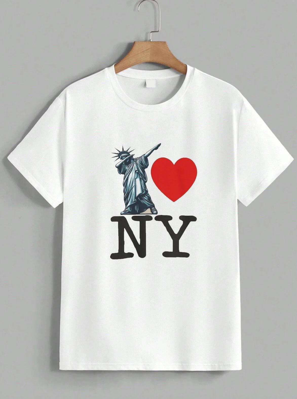 Statue Of Liberty Dabbing T-Shirt Funny I Love NY Travel Graphic Tee Unisex XL