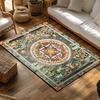 Tibetan Mandala Area Rug Intricate Buddhist Art Floor Mat Spiritual Home Decor Meditation Room Carpet Zen Design Detailed Patter
