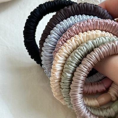 1Pc New Silk Hair Bands Korean High Quality Hairbands Women Girls Sweet Pure Color Elastic Rubber Bands Hair Ropes Accessories