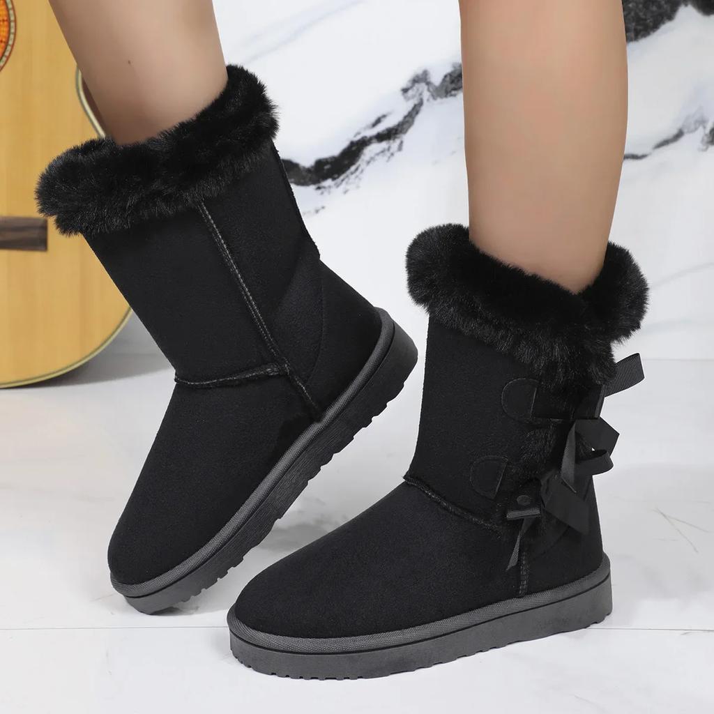 Bottes d'hiver en fourrure pour femmes, bottes de neige basses, chaussures chaudes en fourrure, bottes courtes d'hiver pour hommes et femmes, super mini vêtements d'extérieur antidérapants