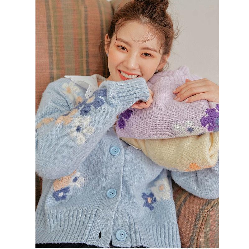 

Трикотажный свитер с длинными рукавами женщины весна и осень новый свитер свободные женщины пуловер сладкий и свежий пуловер топ