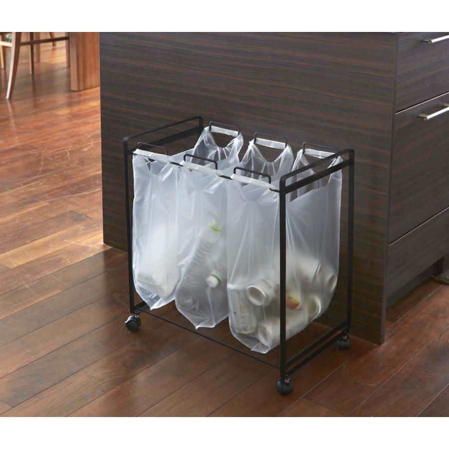 Separation Dust Wagon Tower 3 Separation White Dust Box Plastic Bag Yamazaki Jitsugyo Separation Trash Can Trash Can Stylish Slim Kitchen Casters