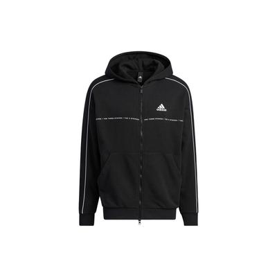 Adidas Alphabet Logo Print Lockerer Reißverschluss-Hoodie Jacke Unisex Oberteile Schwarz IA9435