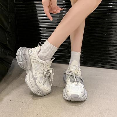 Shoes for Women 2025 New Front Lace-up Women's Vulcanize Shoes Round Toe Mesh Outdoor Best Seller Breathable Sneakers