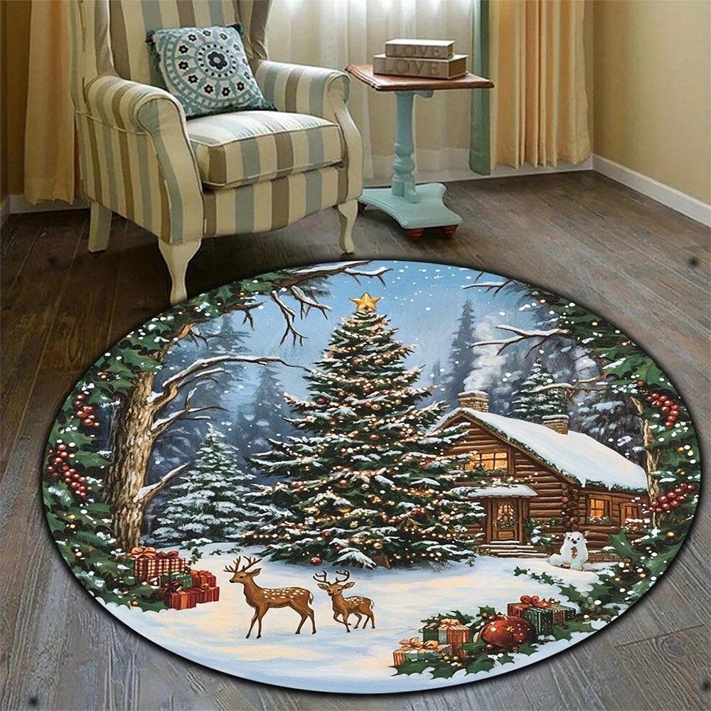 Weihnachtliche Teppiche verleihen Ihrem Feriendomizil eine warme Note. Perfekt für Schlafzimmerteppiche und Neujahrsparty-Dekorationen.