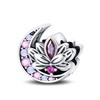 Original 925 Silver Cute Black Cat Charms Moon Dog Cat Paws Beads Pendants Rings Fit Bracelet Necklace DIY Jewelry Gift