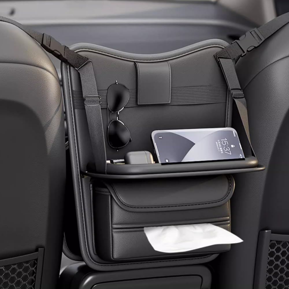 

TATACLEA Car Seat Back Storage Hanging Bag for Lexus with Net Multifunctional Seat Back Storage Car Tissue Box with Tray Bag, NX20, Pocket, Rack,